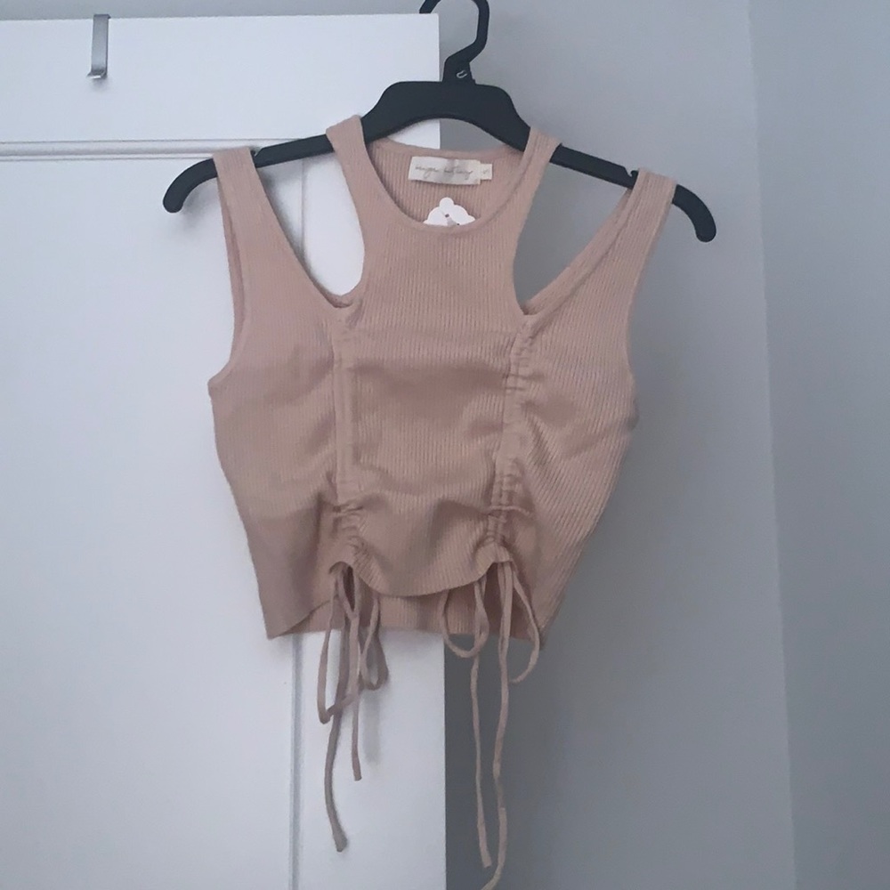 Brand new never worn Bone colored cinch front top.